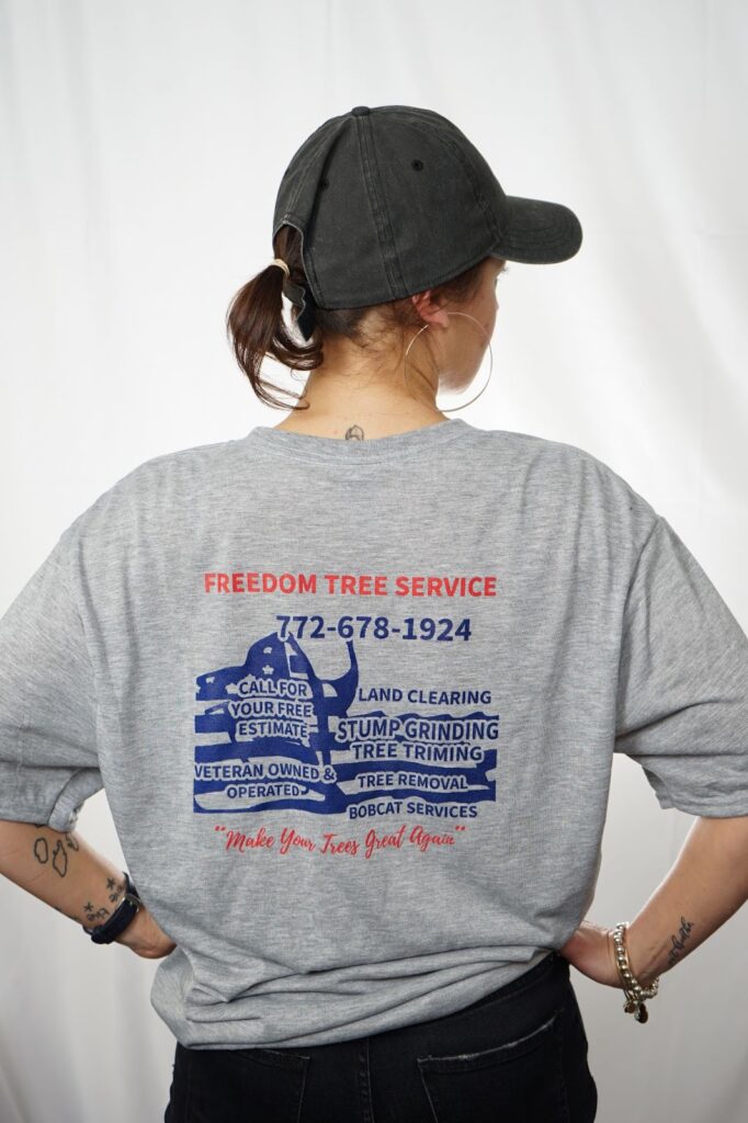 Young woman in a hat and a personalized t-shirt