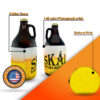 Growler koozie showing different print areas for full customization options