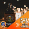 Custom growler koozie with a brewery design