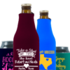 Custom wedding koozies with personalized names and wedding dates