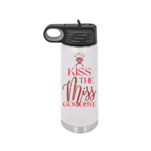 Personalized full-color design on a white 20oz water bottle