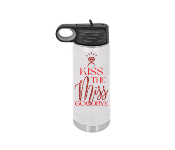 Personalized full-color design on a white 20oz water bottle