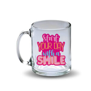 Custom clear glass mug with handle for sublimation