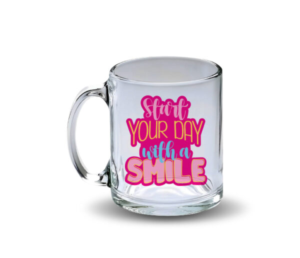 Custom clear glass mug with handle for sublimation