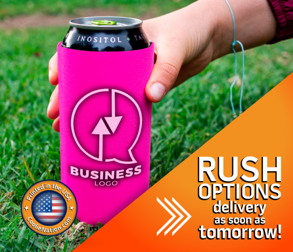 Tall can koozies for business printed in the usa, fit in tall cans
