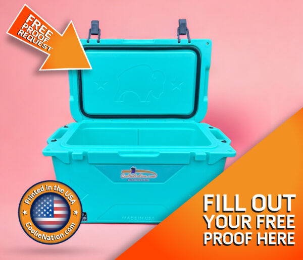 personalized seafoam bison cooler with your brand or message