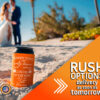 custom wedding beach koozies with romantic wedding phrase