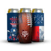 Custom koozies with Texas flag and symbols print