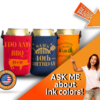 Customizable beer koozie necklace with designs for family reunions, parties, and celebrations