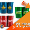 Custom steel cups with individual logo designs
