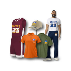 A personalized uniform set with a baseball cap, shirt, and shorts, perfect for a coordinated and stylish look