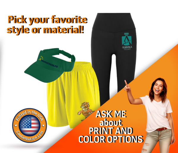 An image of a woman in a hat and shorts, showcasing personalized women's apparel