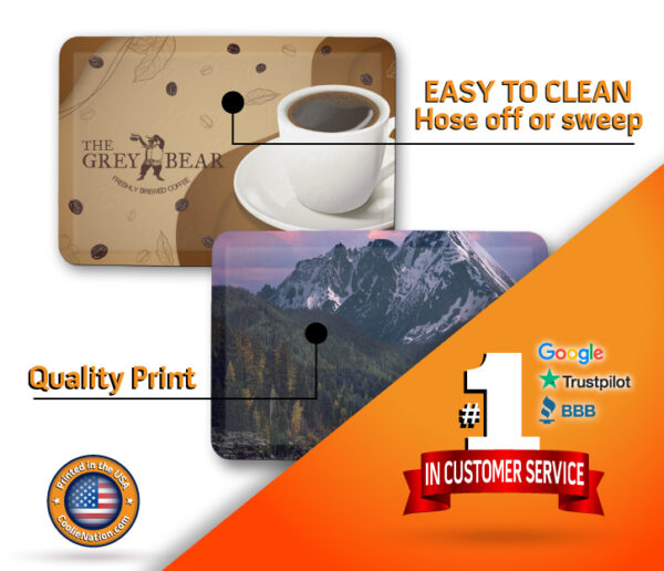 Custom anti-fatigue mats with high-quality business logo prints