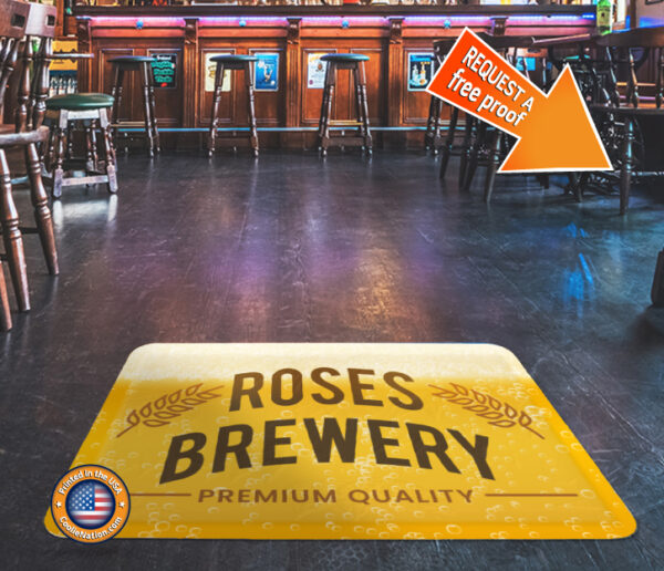Custom anti-fatigue mats with brewery logo
