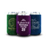 Sparkling custom glitter can koozie with personalized text