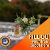 Custom metallic neoprene can koozie with a sophisticated wedding-themed design