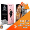 Professional retractable banner with custom artwork for maximum impact