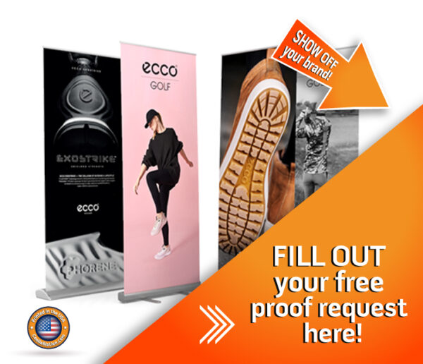 Professional retractable banner with custom artwork for maximum impact