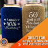 Glittery custom can koozie with birthday design