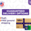 CoolieNation guaranteed delivery options with custom hard foam koozies and branded shipping box, including rush and free ground shipping.