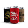 Sparkling custom glitter can koozie with personalized text