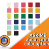 Chart displaying a variety of napkin colors for custom designs.