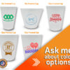 Different sizes of personalized stadium cups ready for events