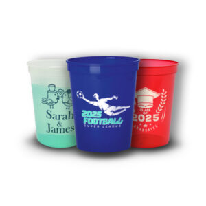 Custom stadium cups with personalized text and images