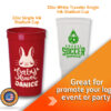 Personalized 32oz stadium cups, perfect for sporting events and baby shower
