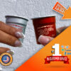 Two custom aluminum shot cups with "#1 customer service" text, printed in the USA on recyclable 1.5oz aluminum cups.