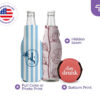 Zipper fabric bottle cooler with hidden seam, full color print, and custom bottom print options