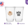 Custom 24oz clear recyclable plastic cups with logo print area for promotional events and parties