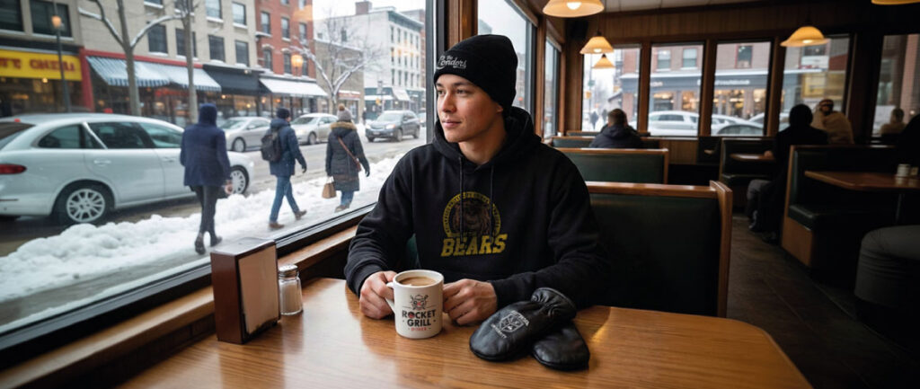 custom leather choppers with engraved logo used as winter promotional merchandise for outdoor and corporate branding