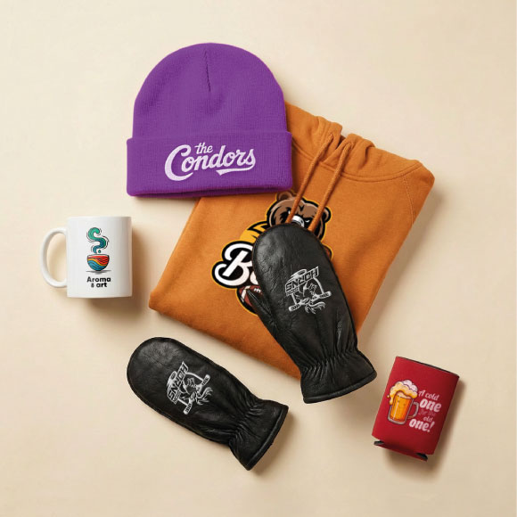 custom mugs and insulated drinkware used in winter promotional campaigns for corporate giveaways