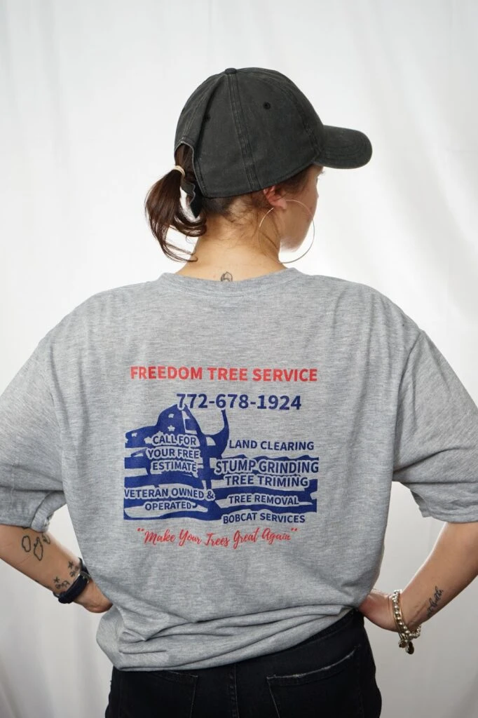 Young woman in a hat and a personalized t-shirt