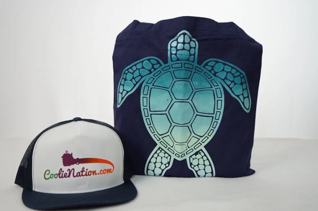 Custom hat paired with a personalized tote bag