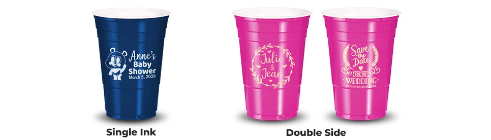 Custom Reusable Party Cups with Single Ink and Double-Side Print